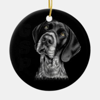 German Short Haired Pointer GSP Dog Mom Dad Best Ceramic Ornament