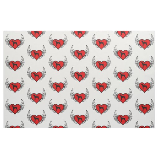 German Short-Haired Pointer Winged Heart Love Dogs Fabric