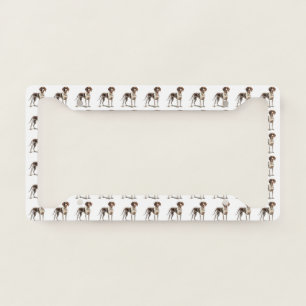 German Shorthair dog art Watercolor dog print Dog License Plate Frame