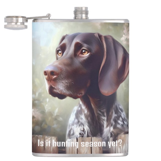 German Shorthair Pointer "Bird Season"  Flask (Opened)