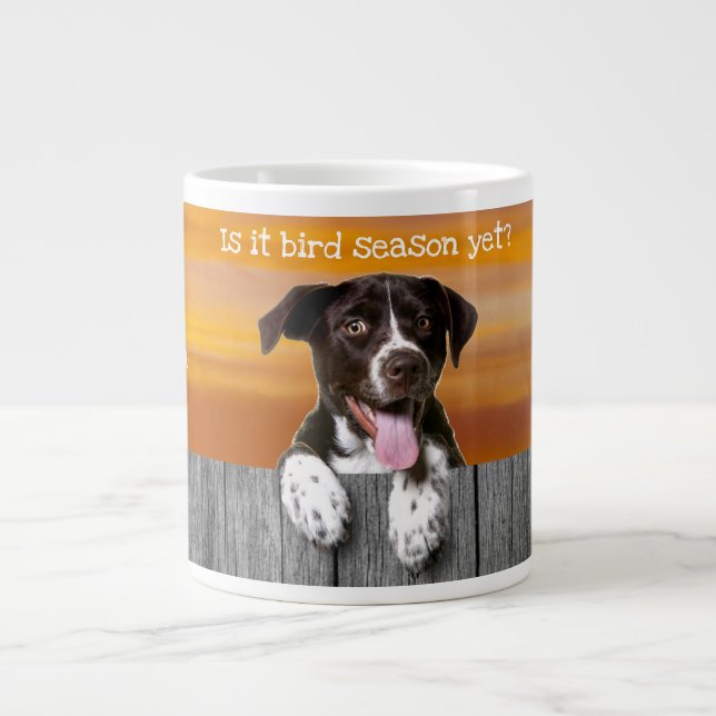 German Shorthair Pointer "Bird Season"  Giant Coffee Mug (Front)