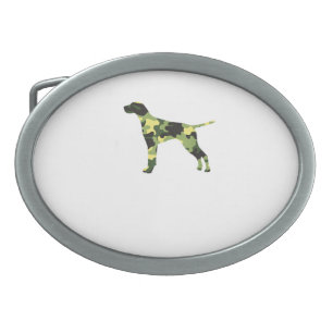 German Shorthair Pointer _ Dog Camouflage Silhouet Belt Buckle