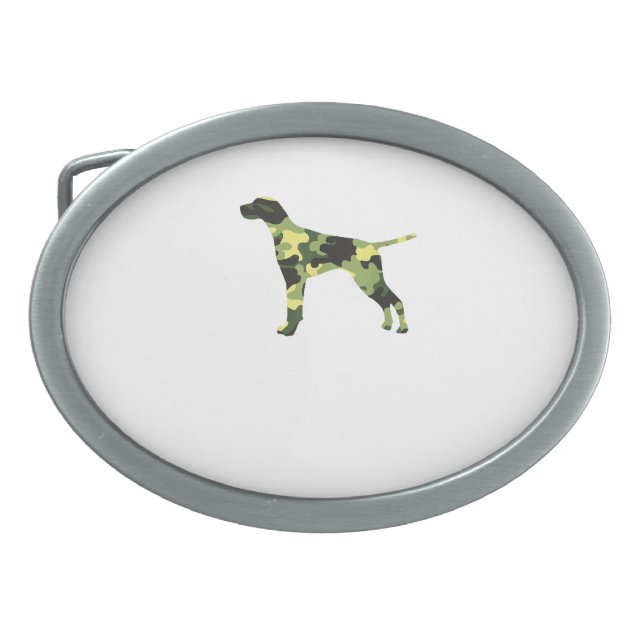 German Shorthair Pointer _ Dog Camouflage Silhouet Belt Buckle (Front)