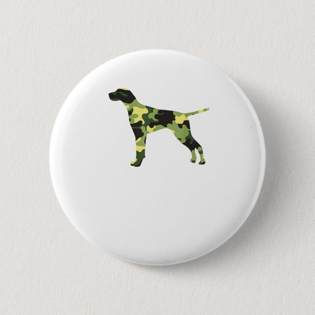 German Shorthair Pointer _ Dog Camouflage Silhouet Button (Front)