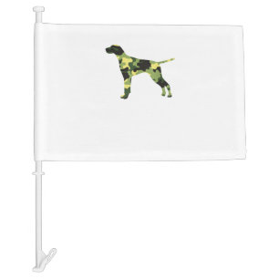 German Shorthair Pointer _ Dog Camouflage Silhouet Car Flag