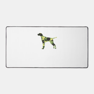 German Shorthair Pointer _ Dog Camouflage Silhouet Desk Mat