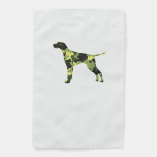 German Shorthair Pointer _ Dog Camouflage Silhouet Garden Flag