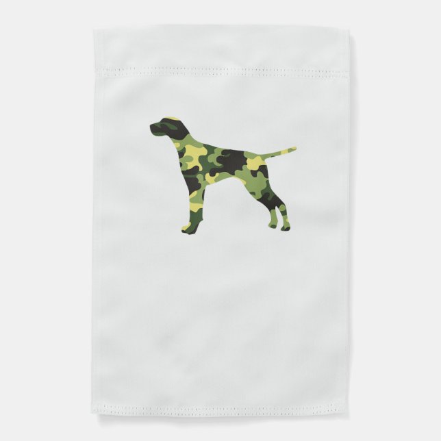 German Shorthair Pointer _ Dog Camouflage Silhouet Garden Flag (Front)