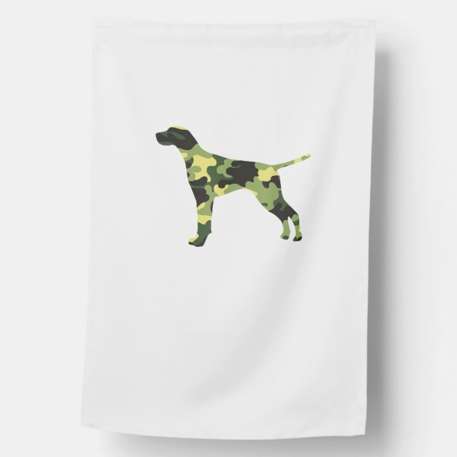 German Shorthair Pointer _ Dog Camouflage Silhouet House Flag (Front)