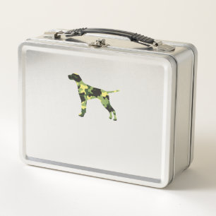 German Shorthair Pointer _ Dog Camouflage Silhouet Metal Lunch Box
