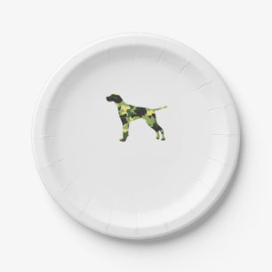 German Shorthair Pointer _ Dog Camouflage Silhouet Paper Plates