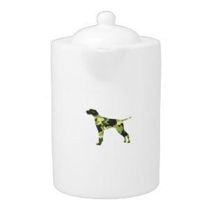German Shorthair Pointer _ Dog Camouflage Silhouet Teapot
