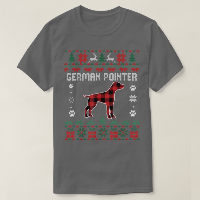 German Shorthair Pointer Dog Lover Ugly Christmas  T-Shirt (Design Front)