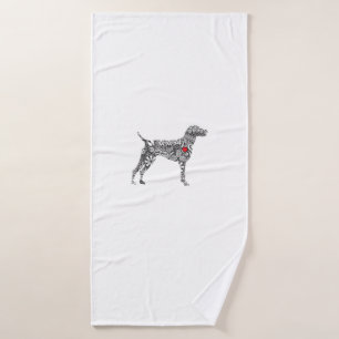German Shorthair Pointer I GSP Dog Mom I Love Hear Bath Towel