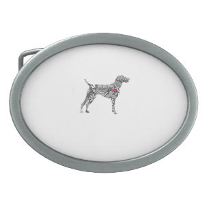 German Shorthair Pointer I GSP Dog Mom I Love Hear Belt Buckle