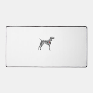 German Shorthair Pointer I GSP Dog Mom I Love Hear Desk Mat