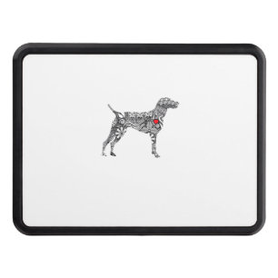 German Shorthair Pointer I GSP Dog Mom I Love Hear Hitch Cover