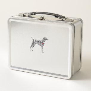 German Shorthair Pointer I GSP Dog Mom I Love Hear Metal Lunch Box