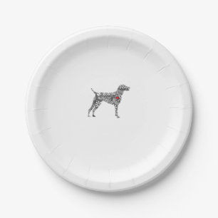 German Shorthair Pointer I GSP Dog Mom I Love Hear Paper Plates