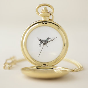 German Shorthair Pointer I GSP Dog Mom I Love Hear Pocket Watch