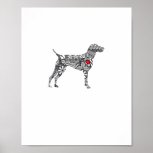 German Shorthair Pointer I GSP Dog Mom I Love Hear Poster
