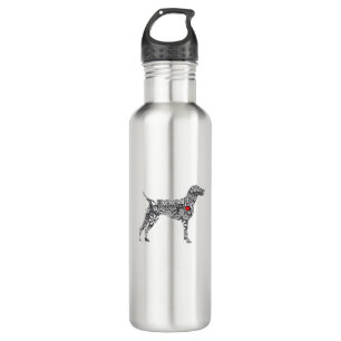 German Shorthair Pointer I GSP Dog Mom I Love Hear Stainless Steel Water Bottle