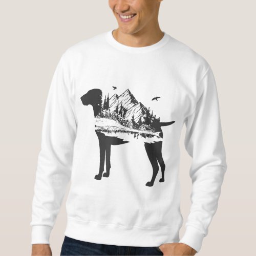 German Shorthair Pointer Mom Nature Lover Silhouet Sweatshirt