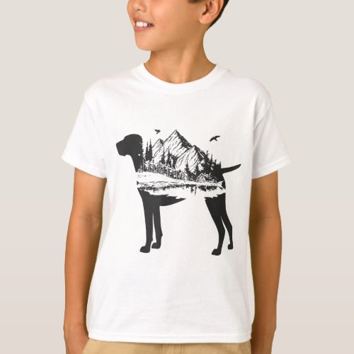 German Shorthair Pointer Mom Nature Lover Silhouet T_Shirt