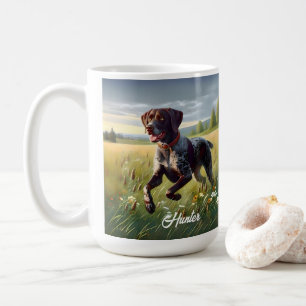 German Shorthair Pointer Running Coffee Mug