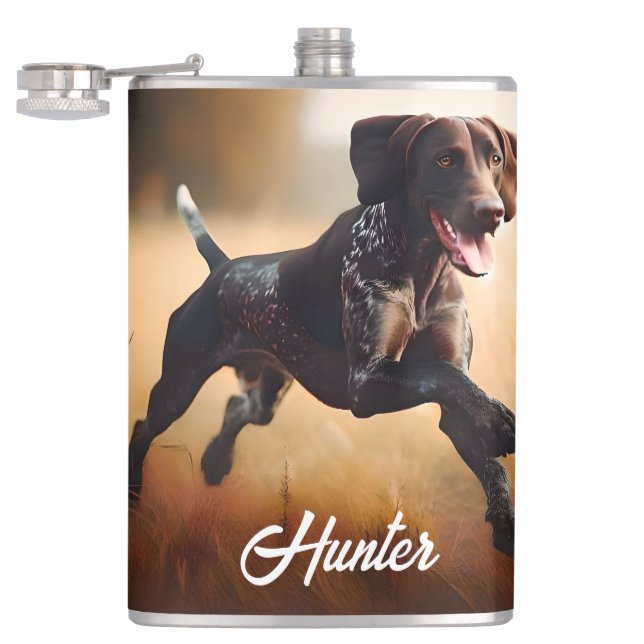 German Shorthair Pointer Running Flask (Opened)