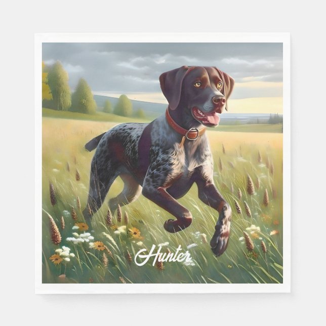 German Shorthair Pointer Running Napkins (Front)