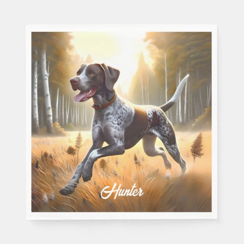 German Shorthair Pointer Running Napkins