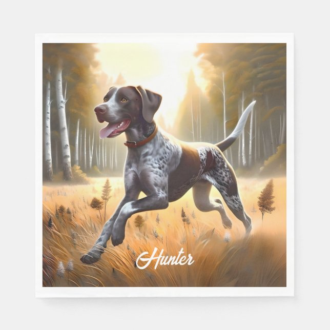 German Shorthair Pointer Running Napkins (Front)