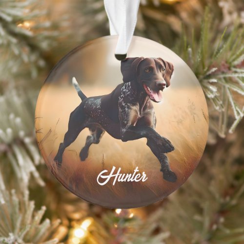 German Shorthair Pointer Running Ornament