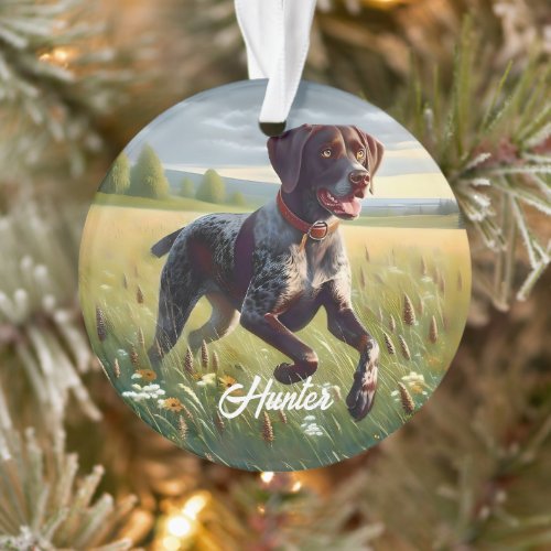 German Shorthair Pointer Running Ornament