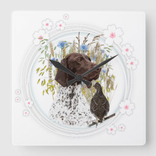 German Shorthair Pointers (GSP) Square Wall Clock