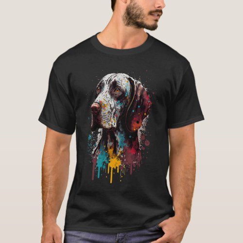 German Shorthaired Colorful Watercolor Pop Tie Dye T_Shirt