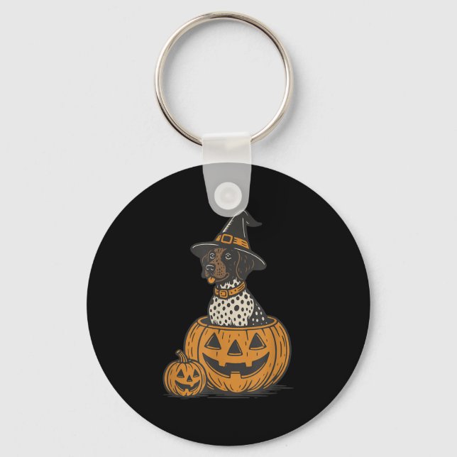 German Shorthaired Inter Halloween Gsp Dog Mom Dog Keychain (Front)