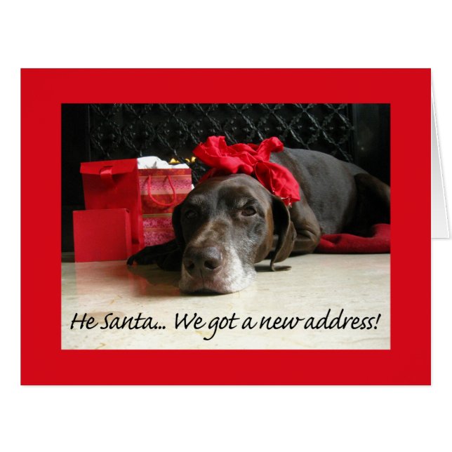 German Shorthaired Merry Christmas  New Address (Front Horizontal)