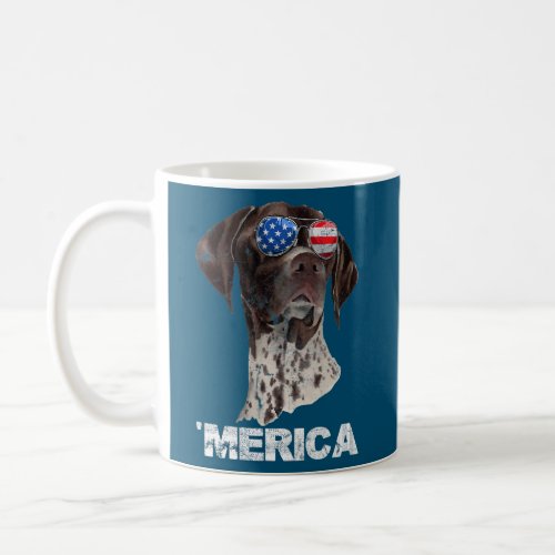 German Shorthaired Pointer American USA Flag 4th Coffee Mug