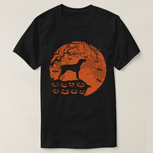 German Shorthaired Pointer And Moon Halloween Dog T_Shirt