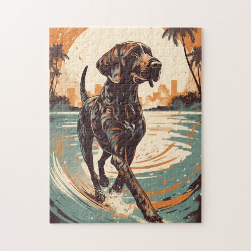 German Shorthaired Pointer at a beach Jigsaw Puzzle