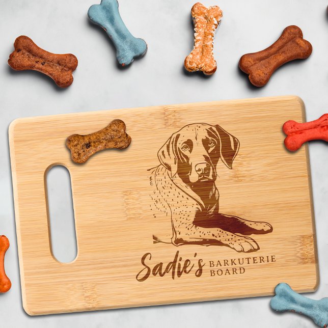 German Shorthaired Pointer Barkuterie Dog Treat Engraved Cutting Board (German Shorthaired Pointer Dog Cutting Board Barkuterie Personalized Name, Dog Mom Dad Owner Gift)