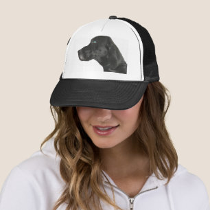 german shorthaired pointer black trucker hat