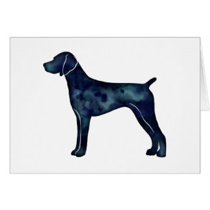 German Shorthaired Pointer Black watercolor Card