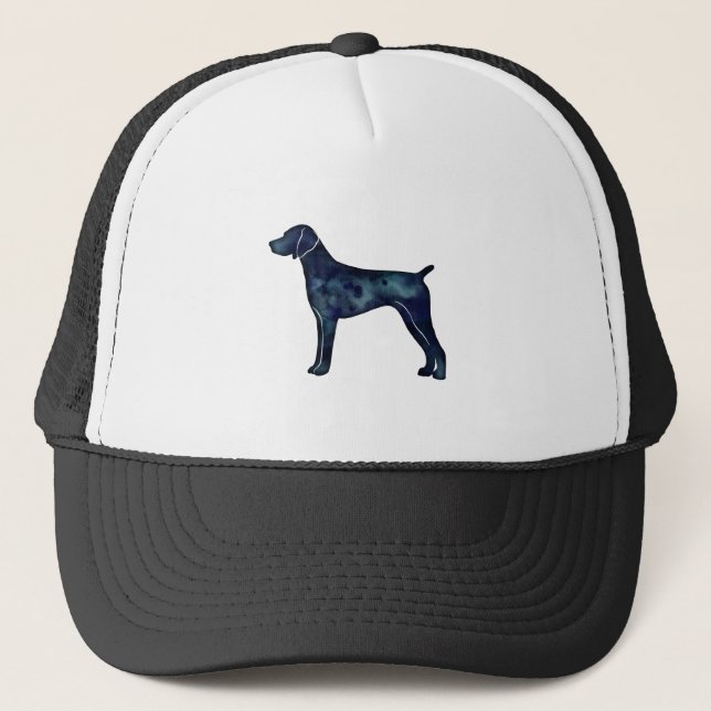 German Shorthaired Pointer Black watercolor Trucker Hat (Front)