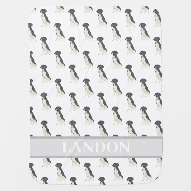 German Shorthaired Pointer (Black & White) Baby Blanket (Front)