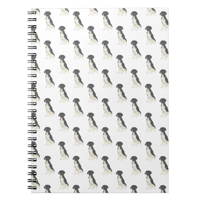 German Shorthaired Pointer (Black & White) Notebook (Front)