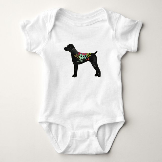 German Shorthaired Pointer Boho Silhouette Baby Bodysuit (Front)