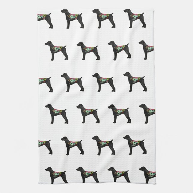 German Shorthaired Pointer Boho Silhouette Kitchen Towel (Vertical)